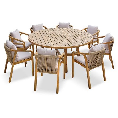 Ensemble repas de jardin en bois d'acacia Serena - DCB Garden