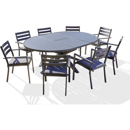 Ensemble repas en aluminium avec rallonge papillon - DCB Garden
