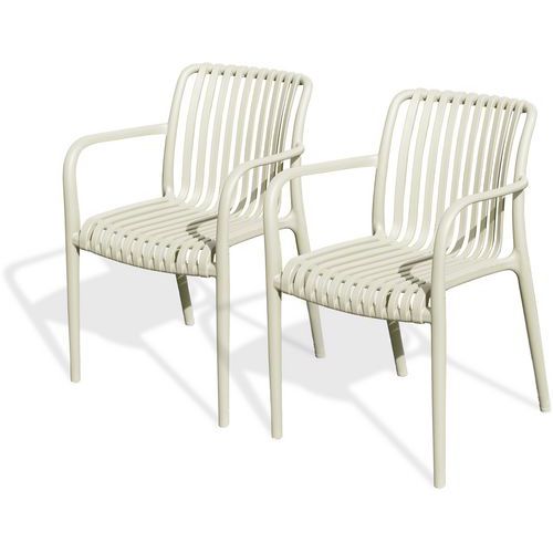 Fauteuil de jardin empilable en polypropylène - Lot de 2 - City Garden
