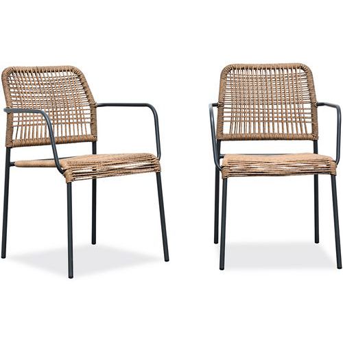 Fauteuil de jardin en corde et acier - Lot de 2 - City Garden