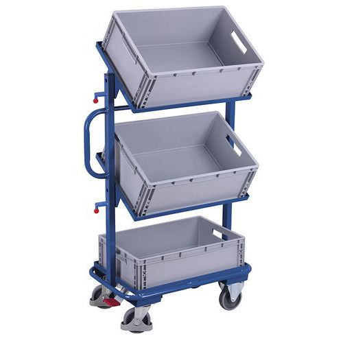 Chariot avec bacs norme Europe - 610 x 410 mm - Capacité 200 Kg Chariot avec bacs norme Europe - 610 x 410 mm - Capacité 200 Kg