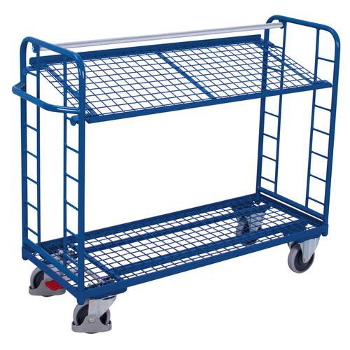 Chariot avec 2 étagères grillagées