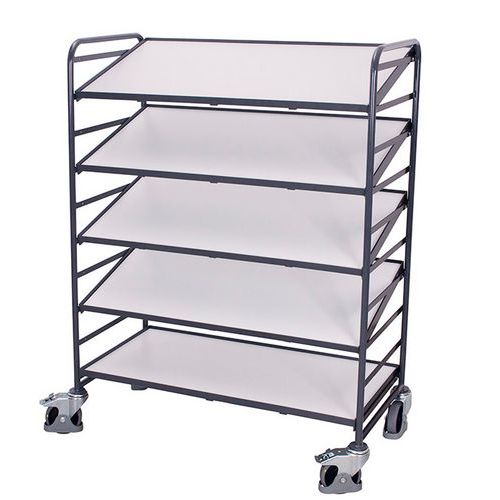 Chariot ESD porte-bacs norme européenne avec 5 étagères ESD Chariot ESD porte-bacs norme européenne avec 5 étagères ESD