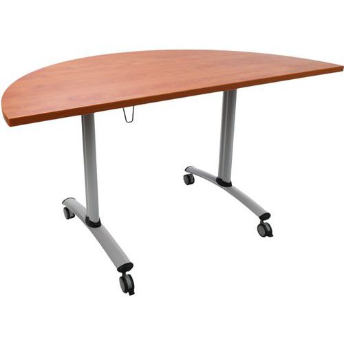 Table demi-lune plateau mélaminé pivotant Axe - Manutan Expert