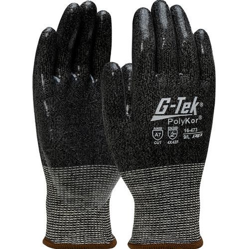 Gants anti-coupure classe F enduction silicone paume et doigts - G-TEK