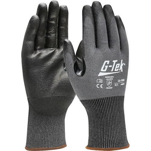 Gants anti-coupure classe F enduction PU paume et doigts - G-TEK