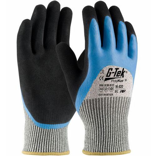 Gants anti-coupure classe D double enduction - G-TEK