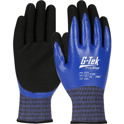 Gants anti-coupure classe C double enduction nitrile - G-TEK