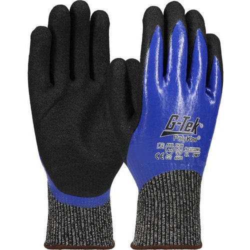 Gants anti-coupure classe D double enduction nitrile - G-TEK