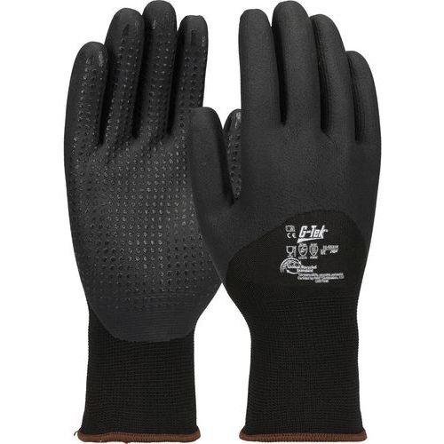 Gants tricotés PET enduction 3/4 nitrile à picots - En carton - G-TEK