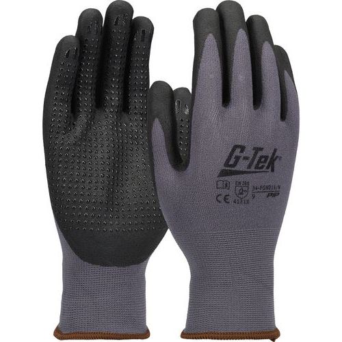 Gants tricotés jauge15 enduction nitrile microporeux et picots - G-TEK