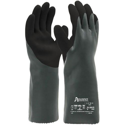 Gants nitrile de protections chimiques double enduction - Assurance