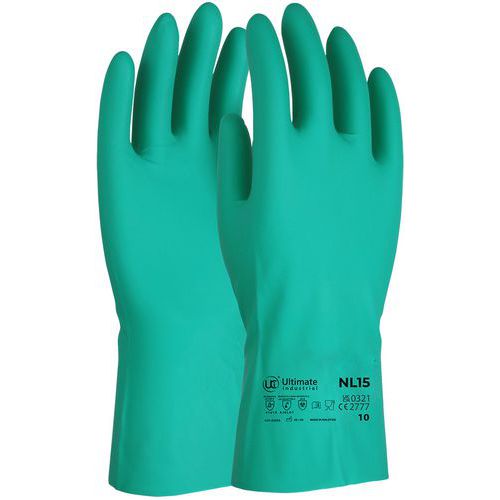 Gants de protections chimiques doublés coton - Vert - PIP