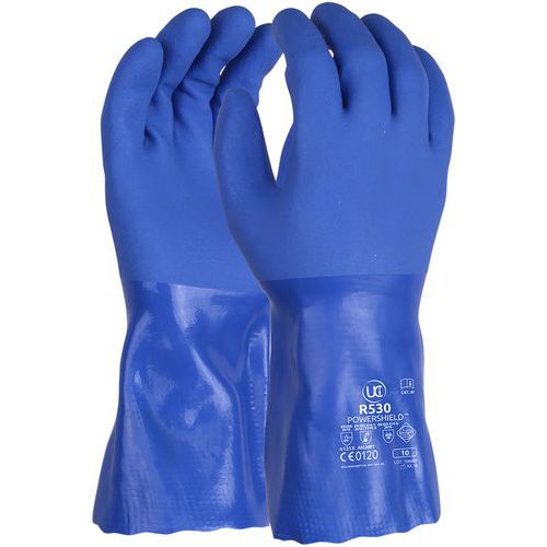 Gants de protections chimiques PVC - Bleu - PIP