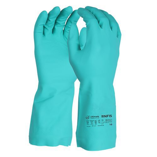 Gants de protections chimiques doublés coton - Bleu - PIP