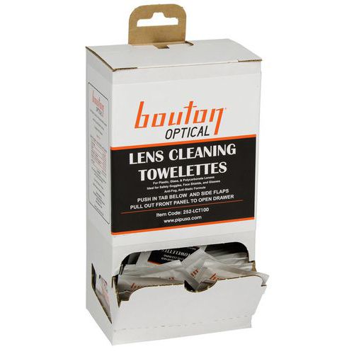 Lingette nettoyante pré-impregnée distributeur - Lot de 100 - Bouton