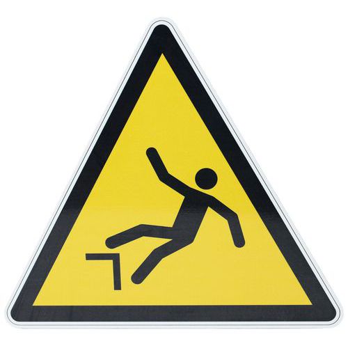 Panneau danger rond Chute avec dénivellation aluminium - Manutan Expert