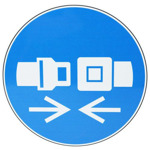 Panneau obligation - Attacher la ceinture de sécurité - Aluminium