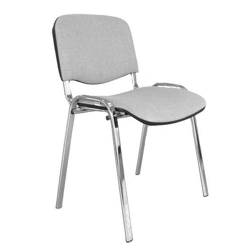 Chaise reconditionnée - Tissu gris - Structure chromée