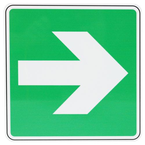 Panneau évacuation flèche droite angle droit aluminium- Manutan Expert