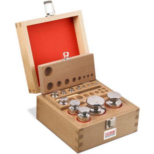 Coffret bois de poids en acier inoxydable - OIML F1 - Timber
