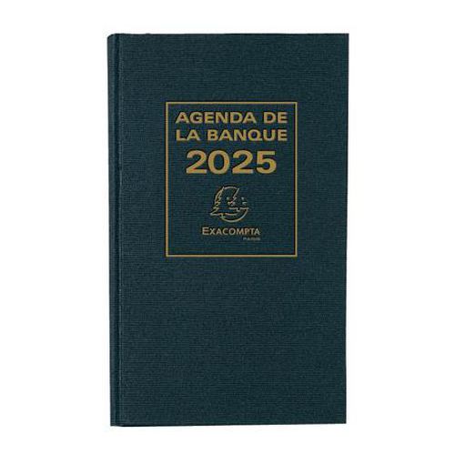 Agenda banquier large 1 volume 2 pages par jour - Noir - Exacompta