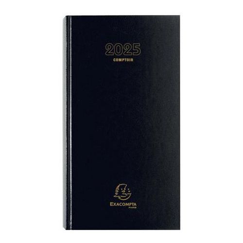 Agenda bureau Comptoir Euros et Cents 1 jour - Noir - Exacompta