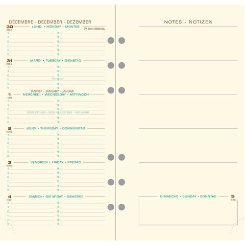 Recharge Exatime 17 pocket semaine sur 2 pages - Exacompta