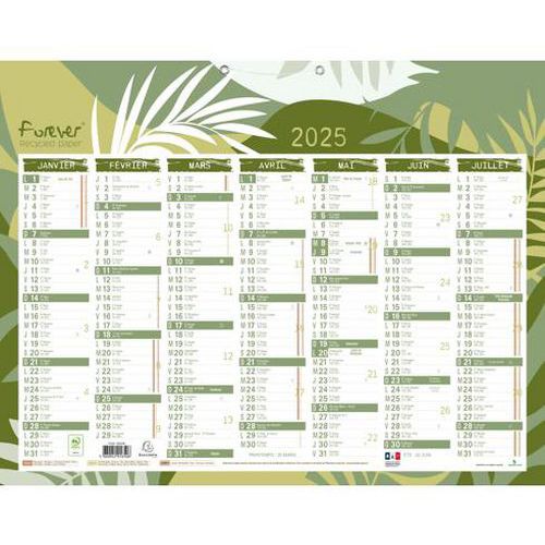 Calendrier Forever recyclé semestriel 2026 - Exacompta