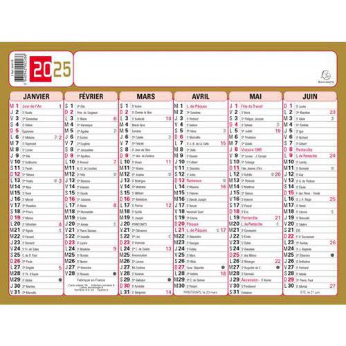 Calendrier Tricolore Semestriel 2026 - Exacompta