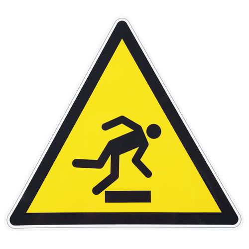 Panneau danger - Risque de trébuchement, obstacle au sol - Adhésif