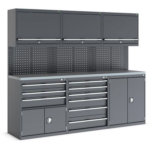 Armoire d'atelier modulable Cubio - 2400x565x2000mm - Bott