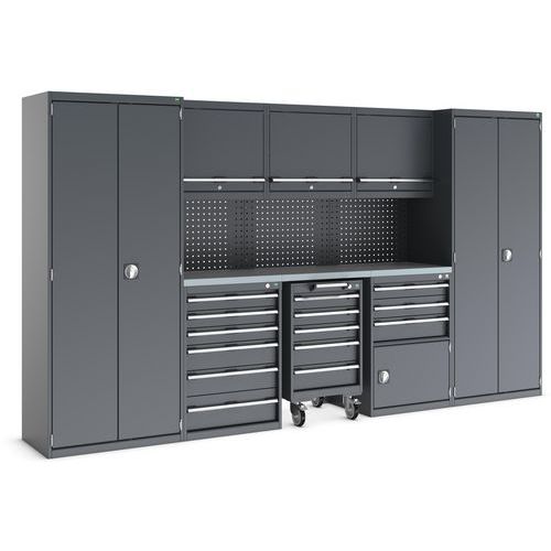 Armoire d'atelier modulable Cubio - 3550x565x2000mm - Bott