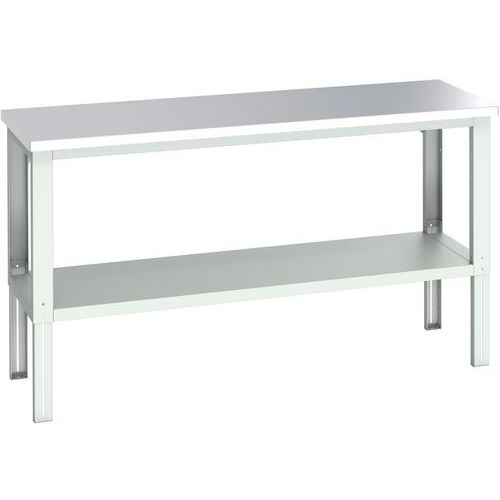 Banc Cubio acier inoxydable avec étagère - 2000x750x740-1140mm - Bott