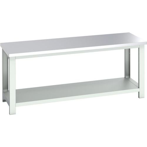 Banc Cubio acier inoxydable avec étagère - 2000x750x840mm - Bott