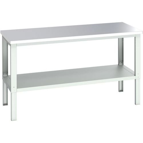 Banc Cubio acier inoxydable avec étagère - 2000x900x740-1140mm - Bott