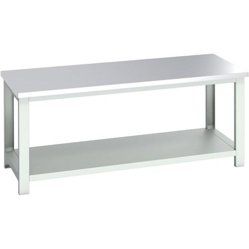 Banc Cubio acier inoxydable avec étagère - 2000x900x840mm - Bott