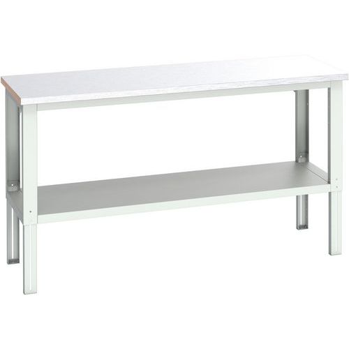 Banc Cubio revêtement acier avec étagère - 2000x750x740-1140mm - Bott