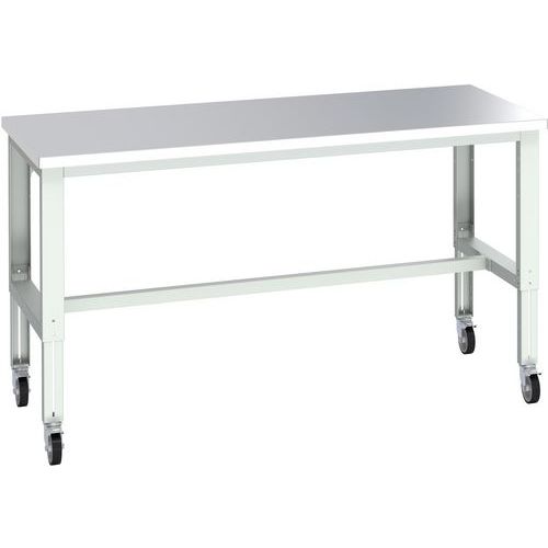 Banc Cubio sur roues acier inoxydable - 2000x900x840-1140mm - Bott