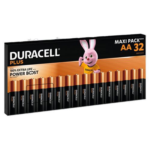 Pile alcaline AA Plus Maxi Pack - Lot de 32 - Duracell
