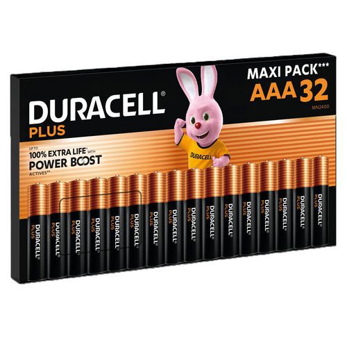 Pile alcaline AAA Plus Maxi Pack - Lot de 32 - Duracell