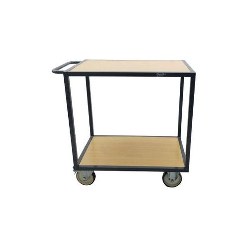 Chariot acier 2 plateaux bois - Force 400 à 500 kg - Manutan Expert