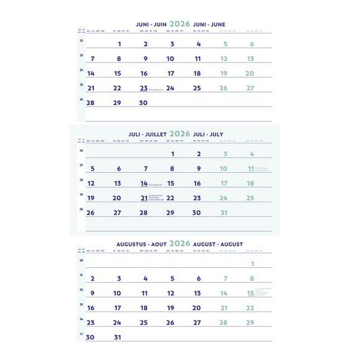 Calendrier 2026 3 mois
