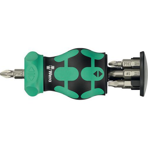 Tournevis porte-embout - Kraftform Kompakt Stubby Magazin RA 4 - Wera