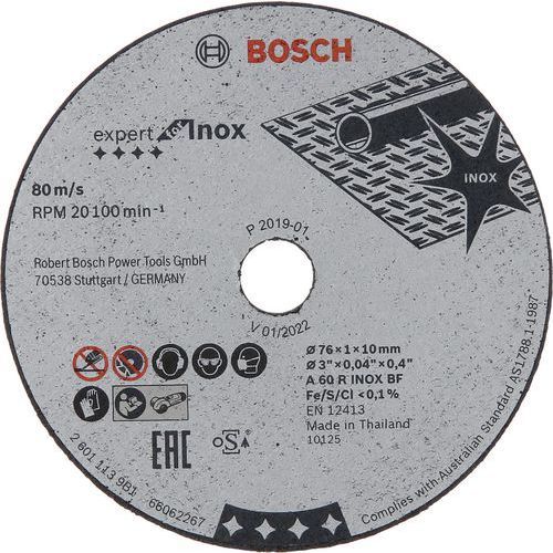 Cinq disques à tronçonner pour inox Expert moyeu plat - Bosch