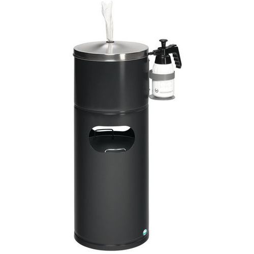 Station de désinfection pour papiers avec porte-bouteille Station de désinfection pour papiers avec porte-bouteille
