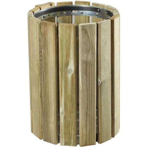 Corbeille ronde à poser ou à fixer murale Eden Bois - 20L - Rossignol