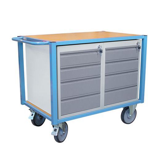 Servante à plateau et 2 blocs-tiroirs - Charge 500 kg - FIMM