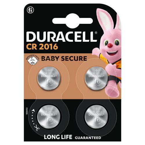 Pile bouton Lithium 2016 - Pack de 4 - Duracell
