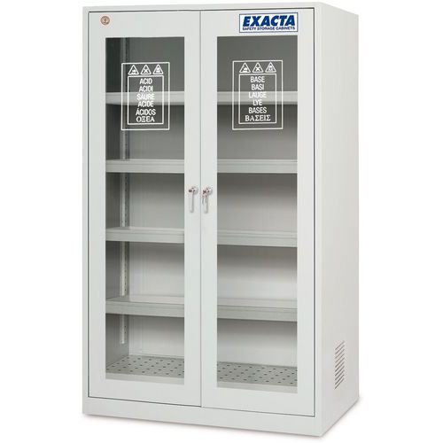 Armoire haute 2 portes vitrées - 2 compartiments - Exacta